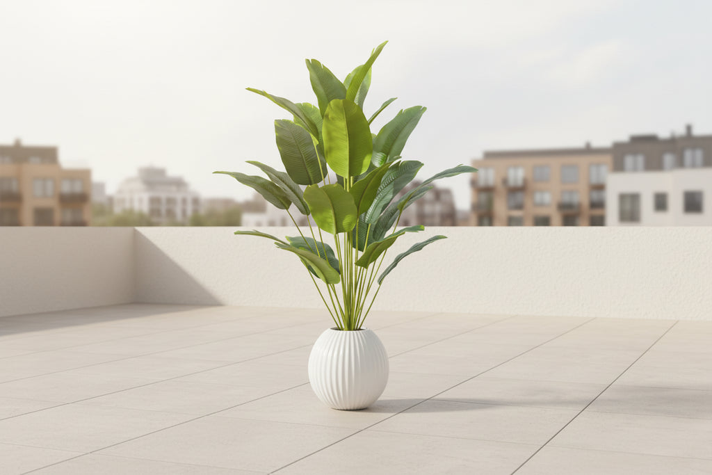 Artificial Tropical Palm Tree with Real Touch Monstera Leaves