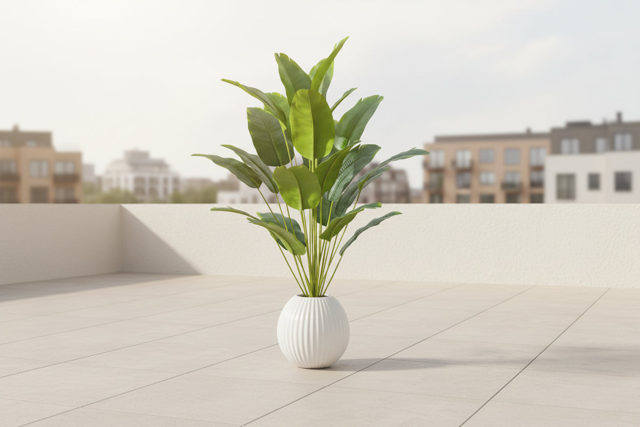 Artificial Tropical Palm Tree with Real Touch Monstera Leaves