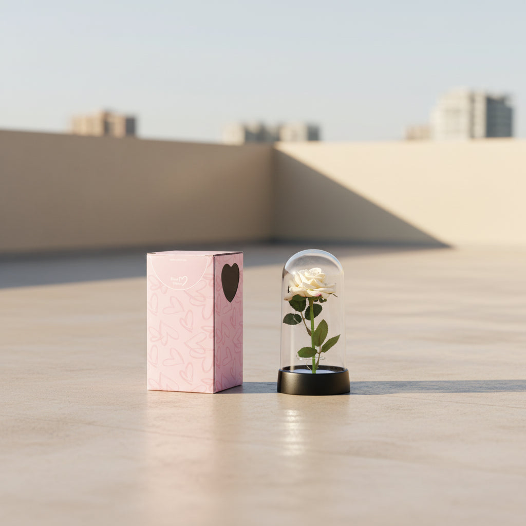 EternaGlow™ LED Rose in Glass Dome – Eternal Romantic Gift