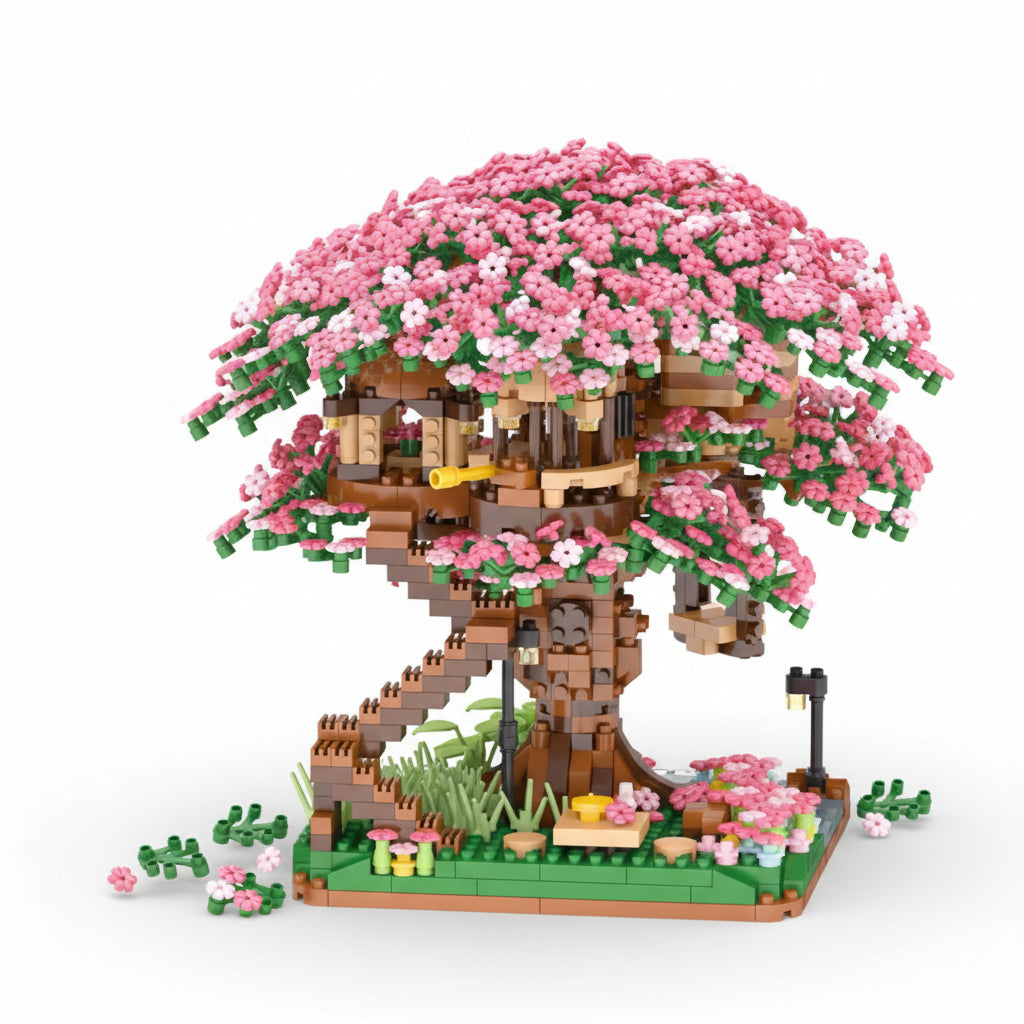 SakuraGlow™ LED Micro Block Treehouse – Build Your Own Romantic Nightscape