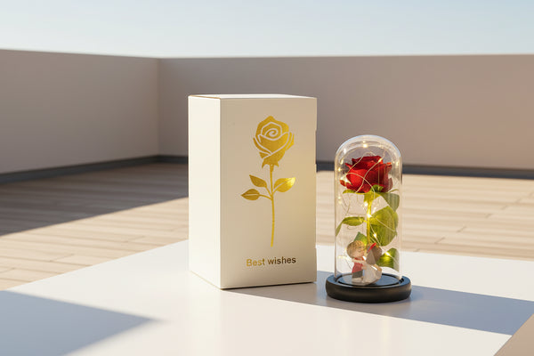 EternaGlow™ LED Rose in Glass Dome – Eternal Romantic Gift