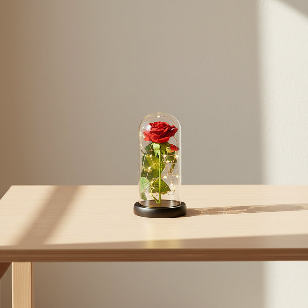 EternaGlow™ LED Rose in Glass Dome – Eternal Romantic Gift