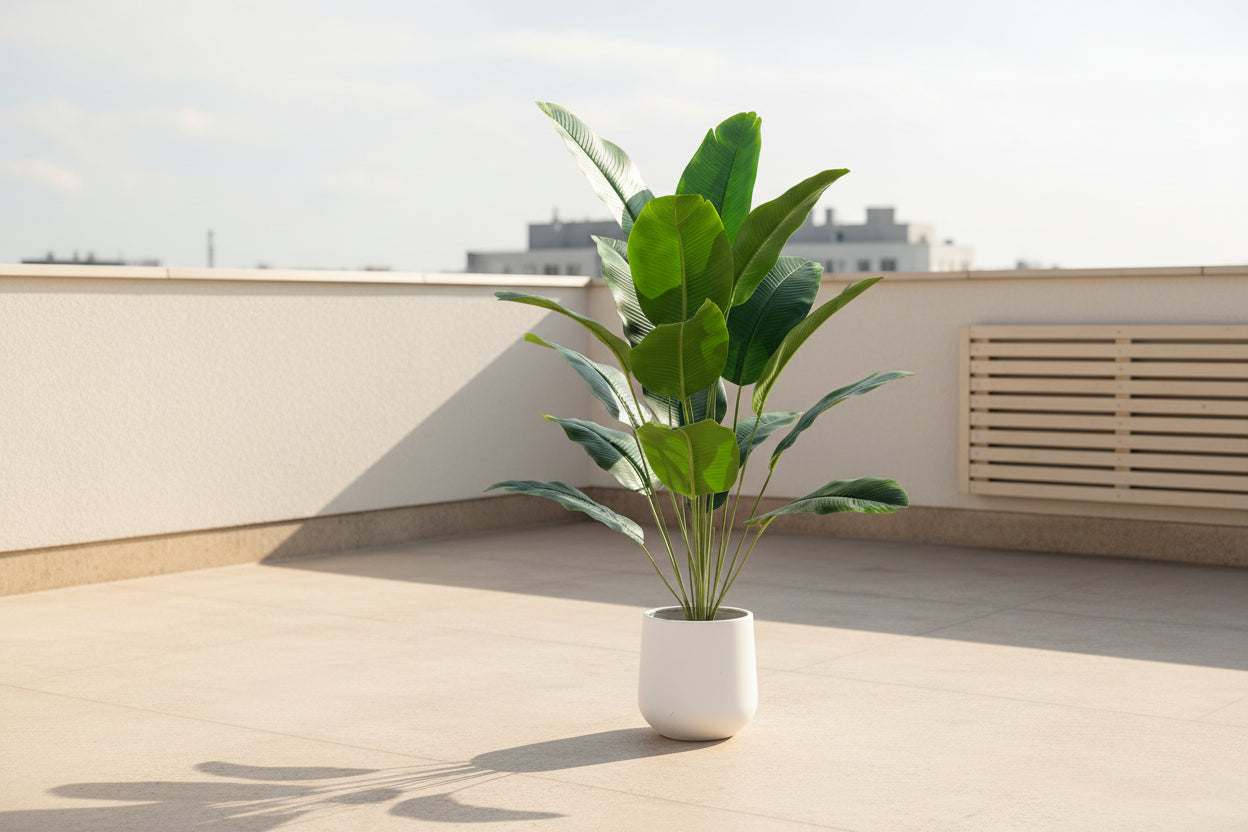 Artificial Tropical Palm Tree with Real Touch Monstera Leaves