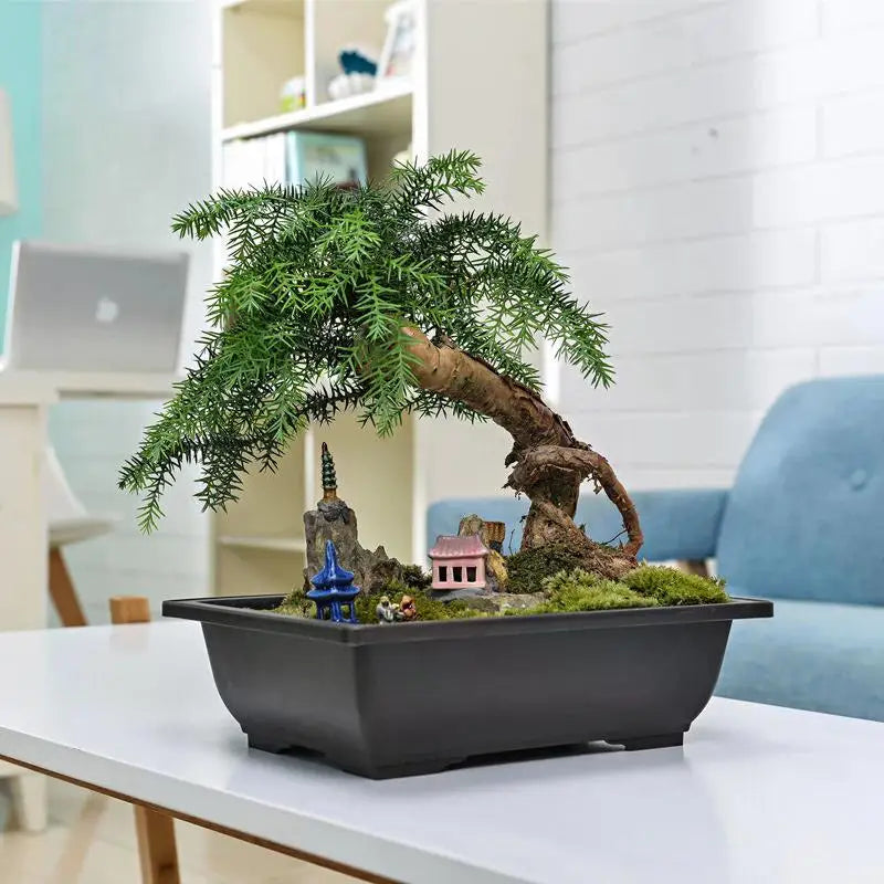 ClayZen™ Rectangular Bonsai Pot – Purple Clay Style Garden Planter