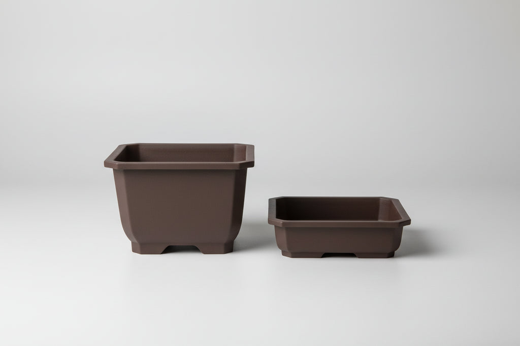 ClayZen™ Rectangular Bonsai Pot – Purple Clay Style Garden Planter