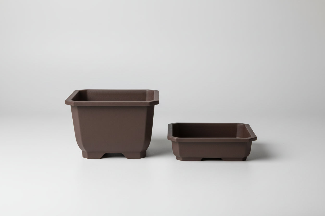 ClayZen™ Rectangular Bonsai Pot – Purple Clay Style Garden Planter