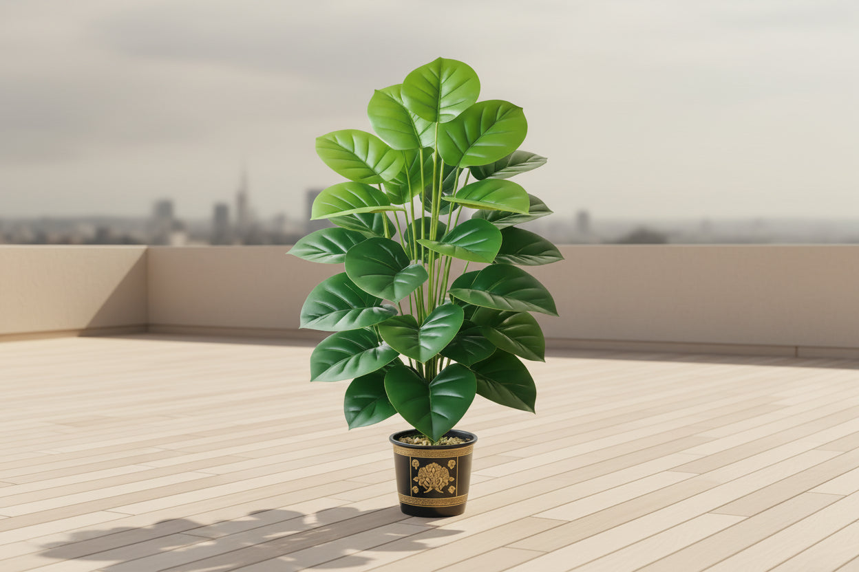 PothosLuxe™ Artificial Plant – 24-Leaf Tall Faux Greenery in Pot