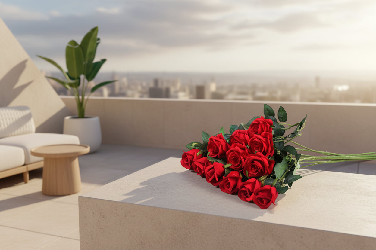 RoseLuxe™ 12PCS Artificial Rose Bouquet – Elegant Floral Set for Home & Events